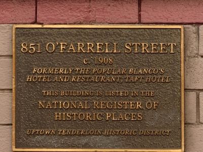 851 O'Farrell Street Marker. Click for full size. 851 O'Farrell Street Marker image. Click for full size.