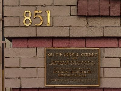 851 O'Farrell Street Marker. Click for full size. 851 O'Farrell Street Marker image. Click for full size.