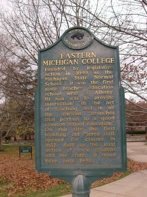 Eastern Michigan College Marker. Click for full size. Eastern Michigan College Marker image. Click for full size.