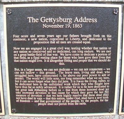 The Gettysburg Address Marker image. Click for full size.