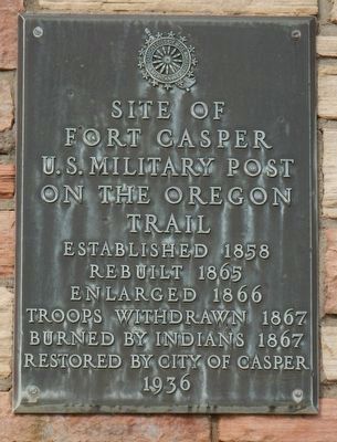 Site of Fort Casper Marker image. Click for full size.
