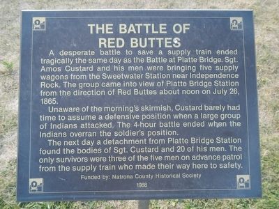 The Battle of Red Buttes Marker image. Click for full size.