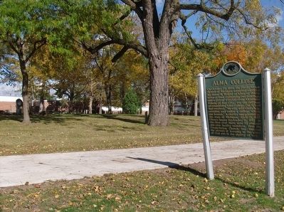 Alma College Marker. Click for full size. Alma College Marker image. Click for full size.