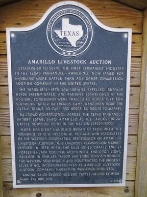 Amarillo Livestock Auction Marker image. Click for full size.