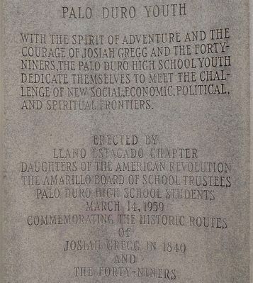 Palo Duro Youth Marker. Click for full size. Palo Duro Youth Marker image. Click for full size.