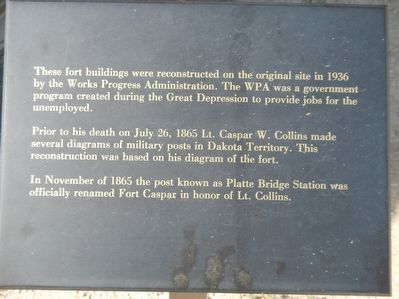 Reconstructed Fort Caspar Marker. Click for full size. Reconstructed Fort Caspar Marker image. Click for full size.