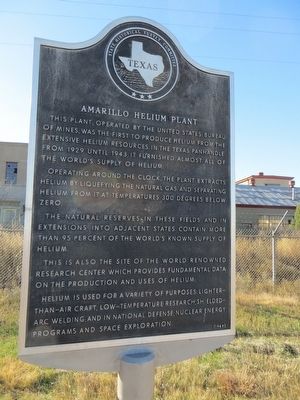Amarillo Helium Plant Marker. Click for full size. Amarillo Helium Plant Marker image. Click for full size.