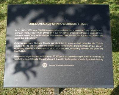 Oregon/California/Mormon Trails Marker image. Click for full size.