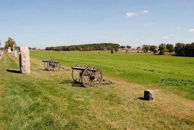 Battery A, Second U.S. Artillery Monument<br>Flanked by Period Cannon image. Click for full size.