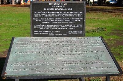 Rededication of El Centro Mexicano Plaque Marker image. Click for full size.