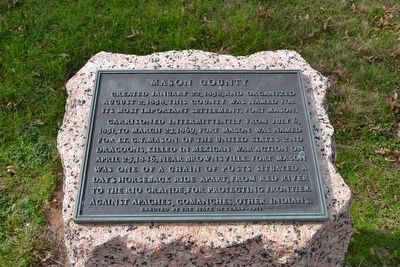 Mason County Marker Inscription Tablet. Click for full size. Mason County Marker Inscription Tablet image. Click for full size.