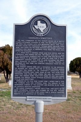 Shields Cemetery Marker. Click for full size. Shields Cemetery Marker image. Click for full size.
