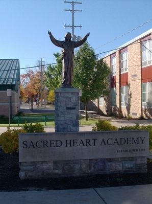 Sculpture at Sacred Heart Academy High School image. Click for full size.