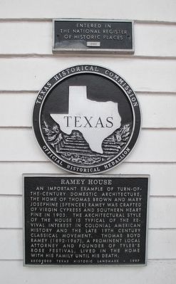 Ramey House Marker image. Click for full size.