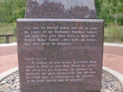 The 1971 Water Tunnel Explosion Memorial - side 4 image. Click for full size.