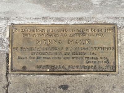 Assassination of Myrna Mack Marker image. Click for full size.