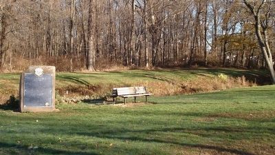 The marker is located 100 feet off Norton Park Road next to the Farmington Canal.. Click for full size. The marker is located 100 feet off Norton Park Road next to the Farmington Canal. image. Click for full size.