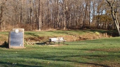 The marker is located 100 feet off Norton Park Road next to the Farmington Canal. image. Click for full size.