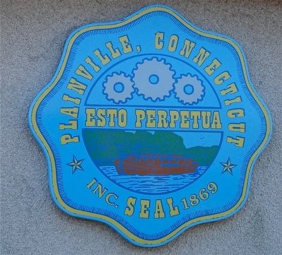 A canal packet boat on Plainvilles Seal illustrates the importance of the Canal Era to its past.. Click for full size. A canal packet boat on Plainvilles Seal illustrates the importance of the Canal Era to its past. image. Click for full size.