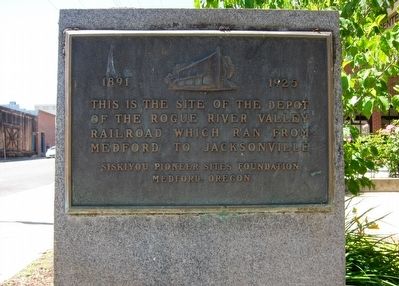 Rogue River Valley Railroad Depot Marker image. Click for full size.