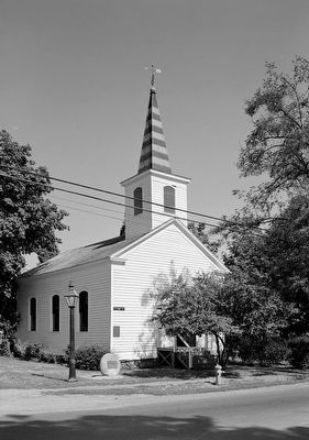 Methodist Episcopal Church and Marker - Courtesy of the Library of Congress image. Click for full size.