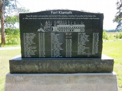 Fort Klamath Military Cemetery Memorial Marker. Click for full size. Fort Klamath Military Cemetery Memorial Marker image. Click for full size.