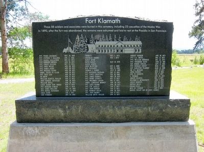 Fort Klamath Military Cemetery Memorial Marker image. Click for full size.
