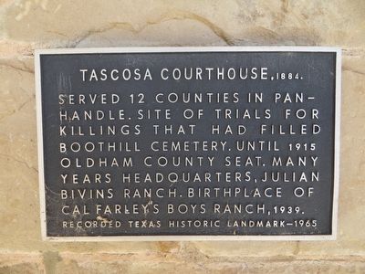 Tascosa Courthouse, 1884 Marker image. Click for full size.