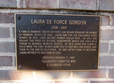 Laura de Force Gordon Marker. Click for full size. Laura de Force Gordon Marker image. Click for full size.