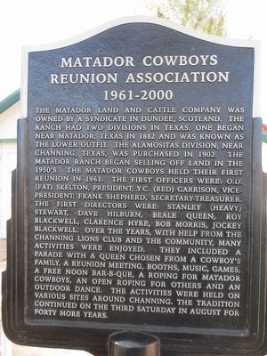 Matador Cowboys Reunion Association Marker image. Click for full size.