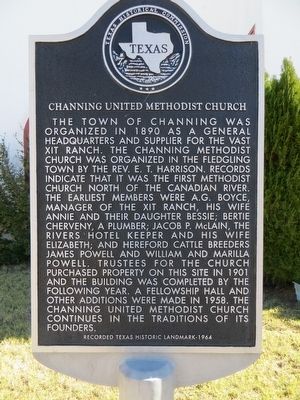 Channing United Methodist Church Marker image. Click for full size.