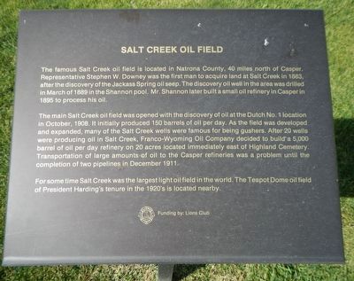 Salt Creek Oil Field Marker image. Click for full size.