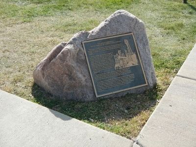 <i>The AMOCO Companies</i> plaque located near the Salt Creek Oil Field Marker image. Click for full size.