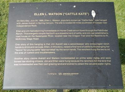 Ellen L. Watson (“Cattle Kate”) Marker image. Click for full size.