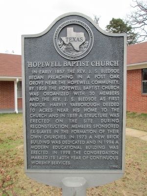 Hopewell Baptist Church Marker. Click for full size. Hopewell Baptist Church Marker image. Click for full size.