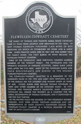 Flewellen-Thweatt Cemetery Marker image. Click for full size.