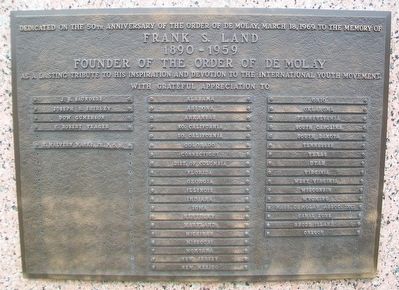 Frank S. Land Memorial (back) image. Click for full size.