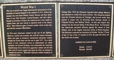 World War I Marker. Click for full size. World War I Marker image. Click for full size.