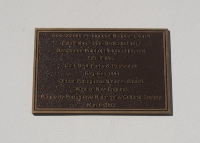 St. Elizabeth Portugese National Church Marker image. Click for full size.