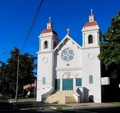 St. Elizabeth Portugese National Church and Marker - Looking North image. Click for full size.