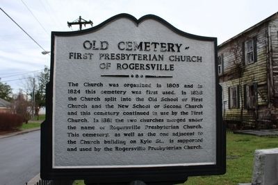 Old Cemetery - First Presbyterian Church of Rogersville Marker image. Click for full size.