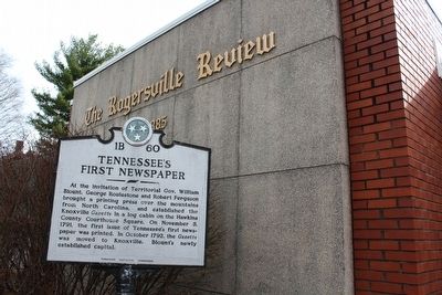 Tennessee's First Newspaper Marker image. Click for full size.