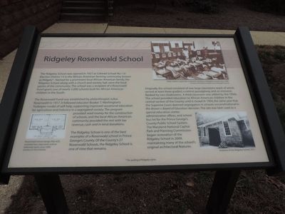 Ridgeley Rosenwald School Marker. Click for full size. Ridgeley Rosenwald School Marker image. Click for full size.