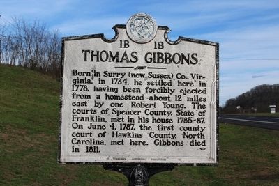 Thomas Gibbons Marker. Click for full size. Thomas Gibbons Marker image. Click for full size.