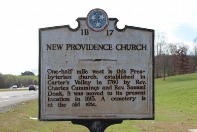 New Providence Church Marker. Click for full size. New Providence Church Marker image. Click for full size.