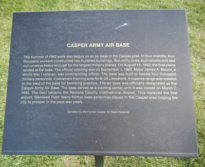Casper Army Air Base Marker image. Click for full size.