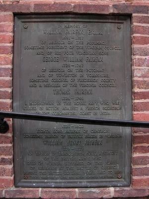 Fairfax Plaque<br>at Christ Episcopal Church image. Click for full size.