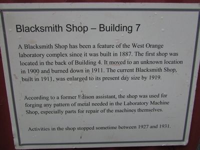 Blacksmith Shop – Building 7 Marker image. Click for full size.