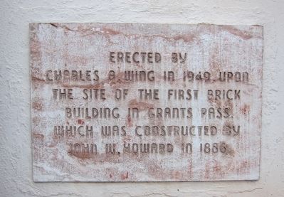The First Brick Building in Grants Pass Marker image. Click for full size.