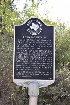 Todd Mountain Marker image. Click for full size.